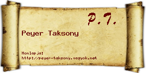 Peyer Taksony névjegykártya
